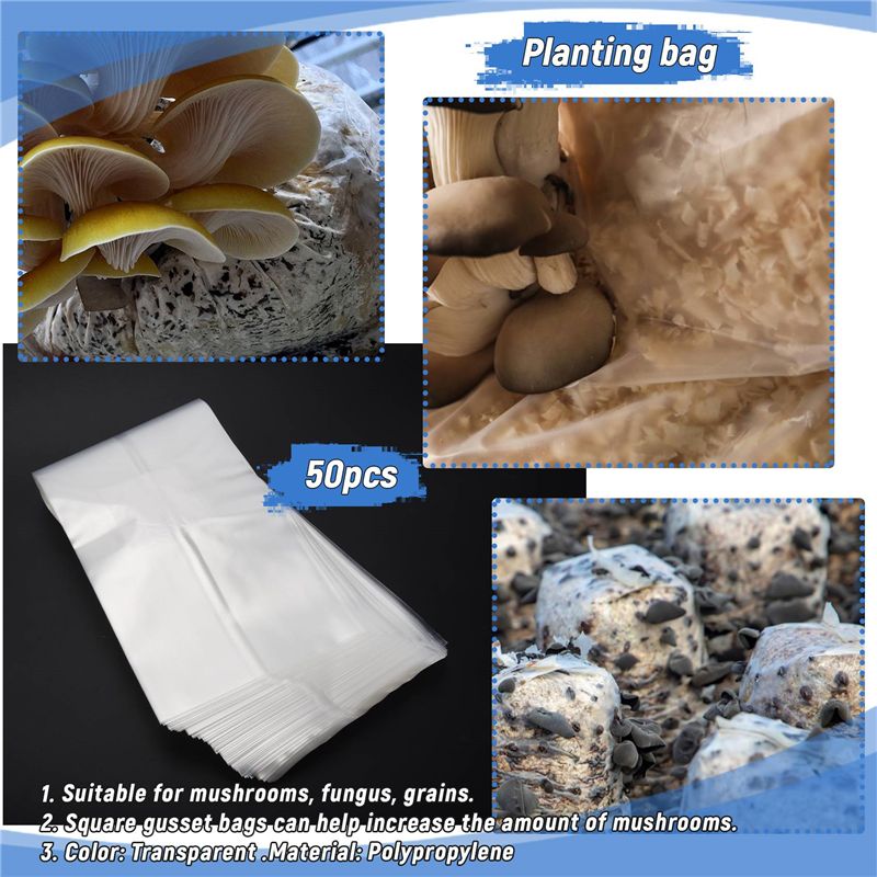 ABSJ-50Pcs 10X20 Inch PVC Mush - đánh giá và giá Mushroom Spawn Bag