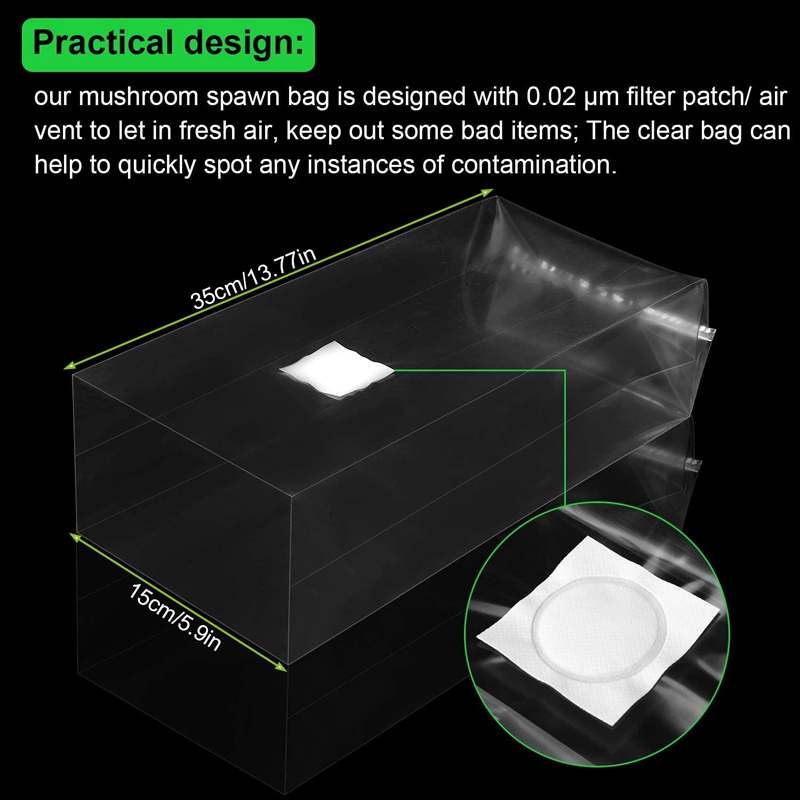 100Pcs Mushroom Growing Bag Sp - đánh giá và giá Mushroom Spawn Bag